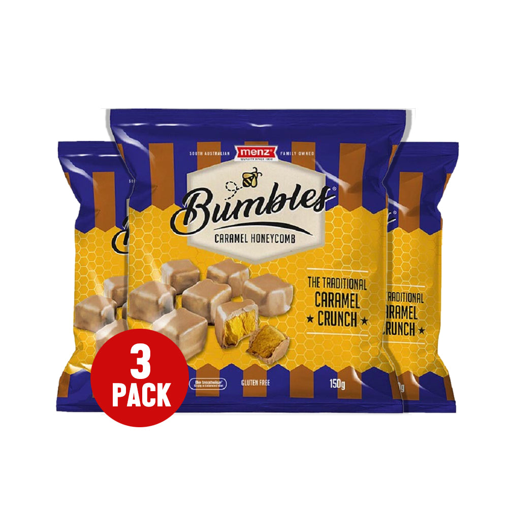 Menz Bumbles Caramel Choc Honeycomb 150g x 3