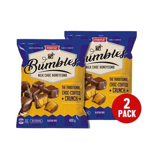 Menz Bumbles Milk Choc Honeycomb 400g x 2