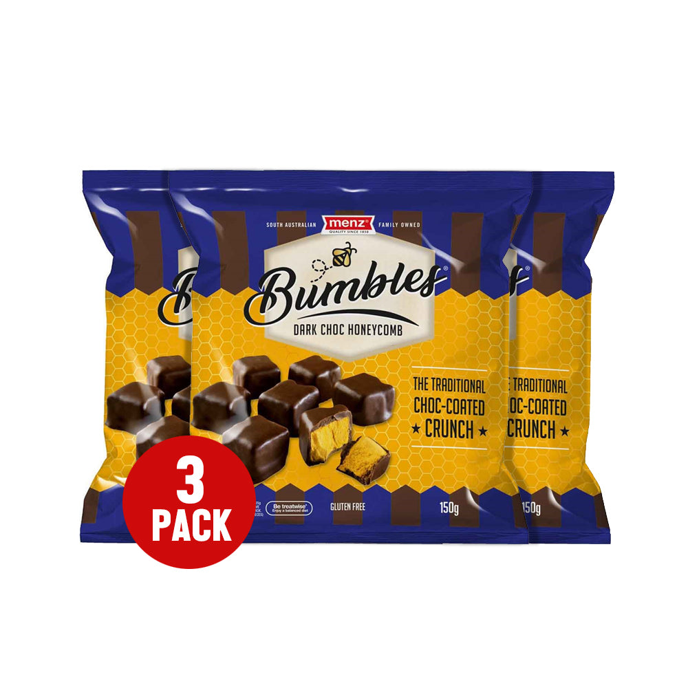 Menz Bumbles Dark Choc Honeycomb 150g x 3