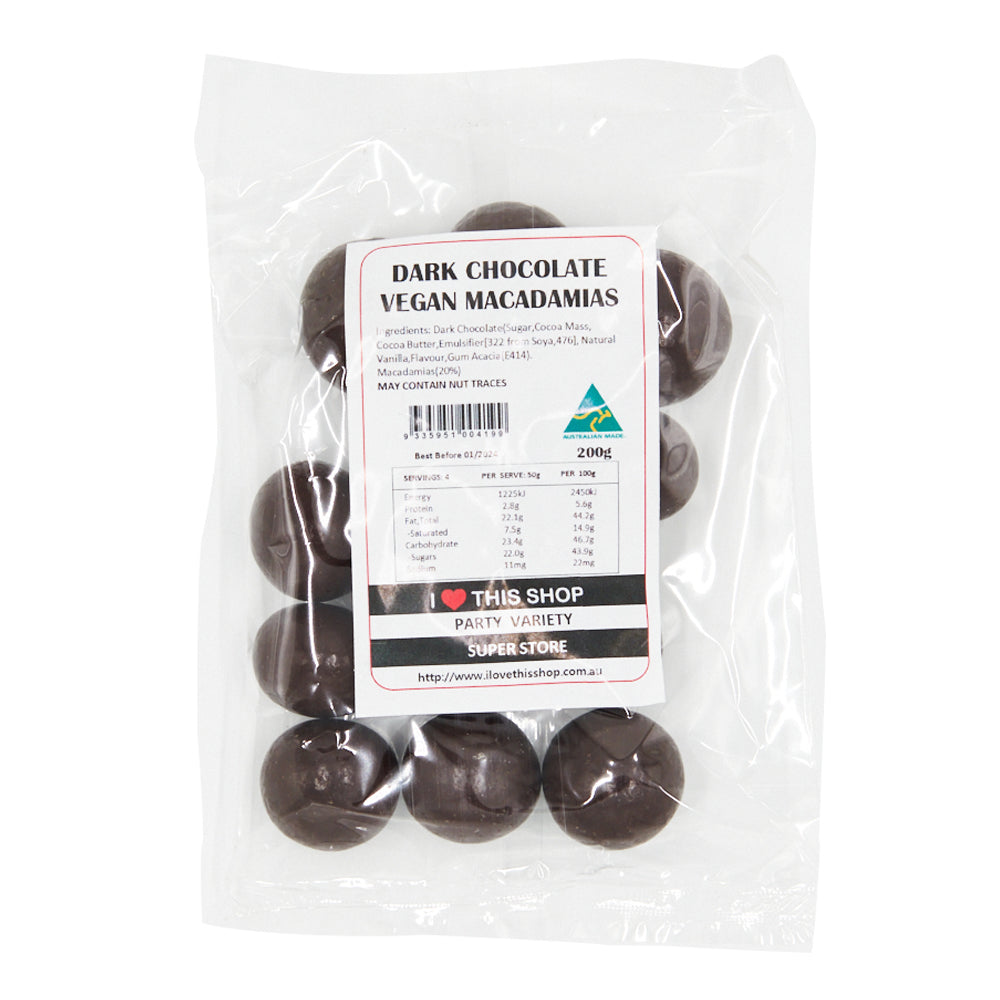 Vegan Chocolate Macadamias 200g