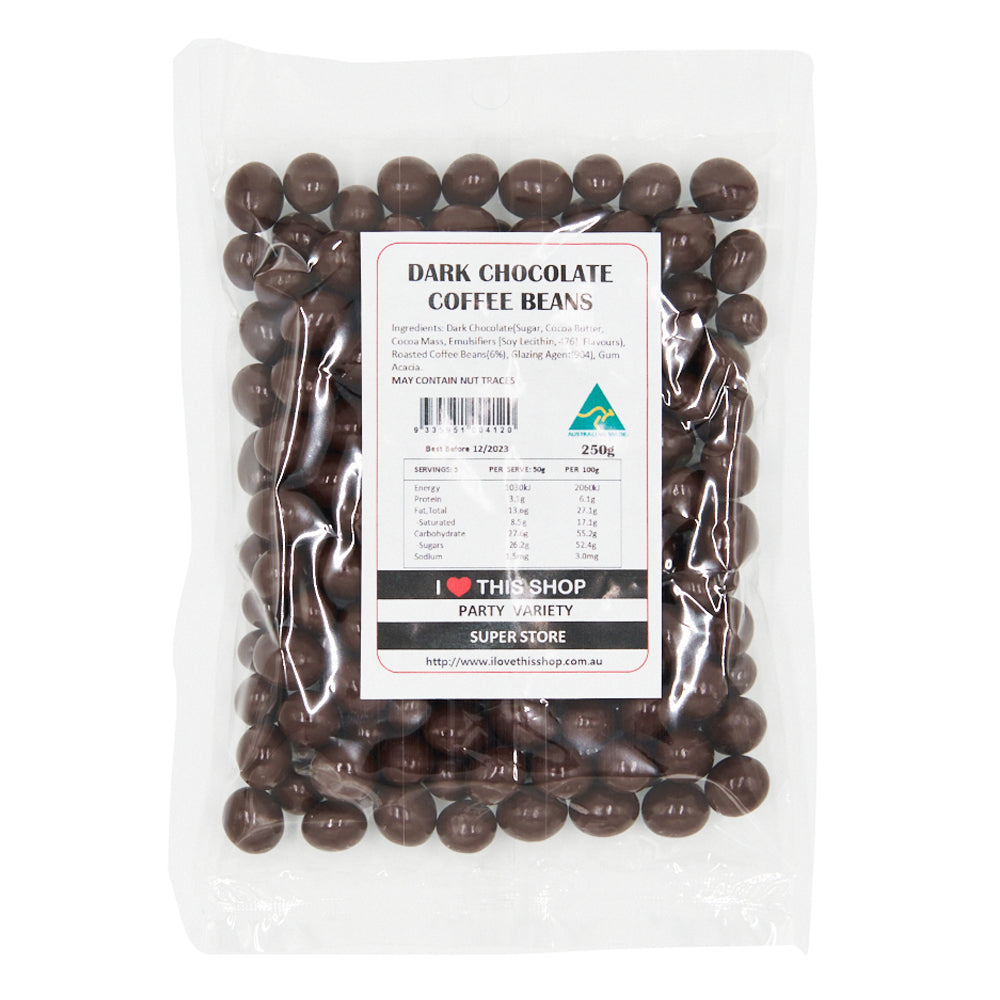 Dark Chocolate Coffee Beans 250g