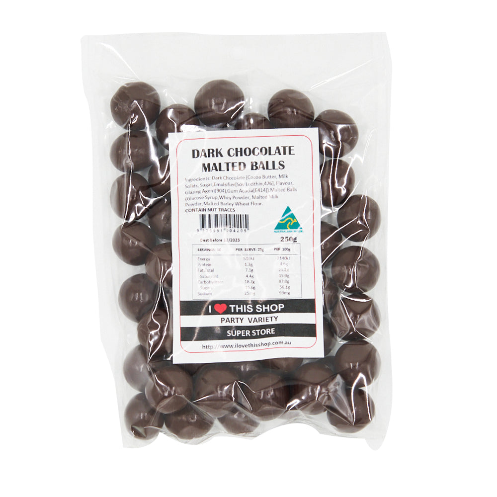 Dark Chocolate Malted Balls 250g