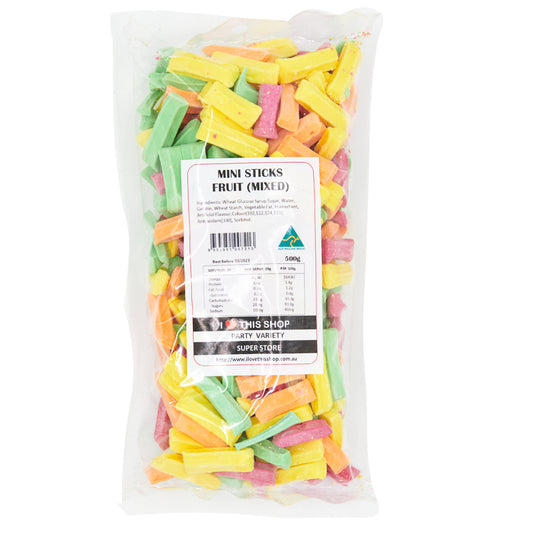 Bubblegum Mini Fruit Sticks 500g