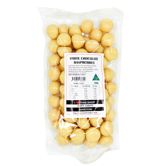 White Chocolate Raspberries 500g