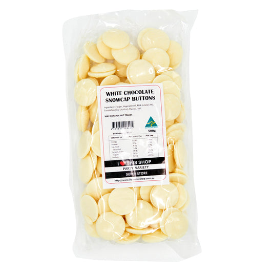 White Chocolate Snowcap Buttons 500g