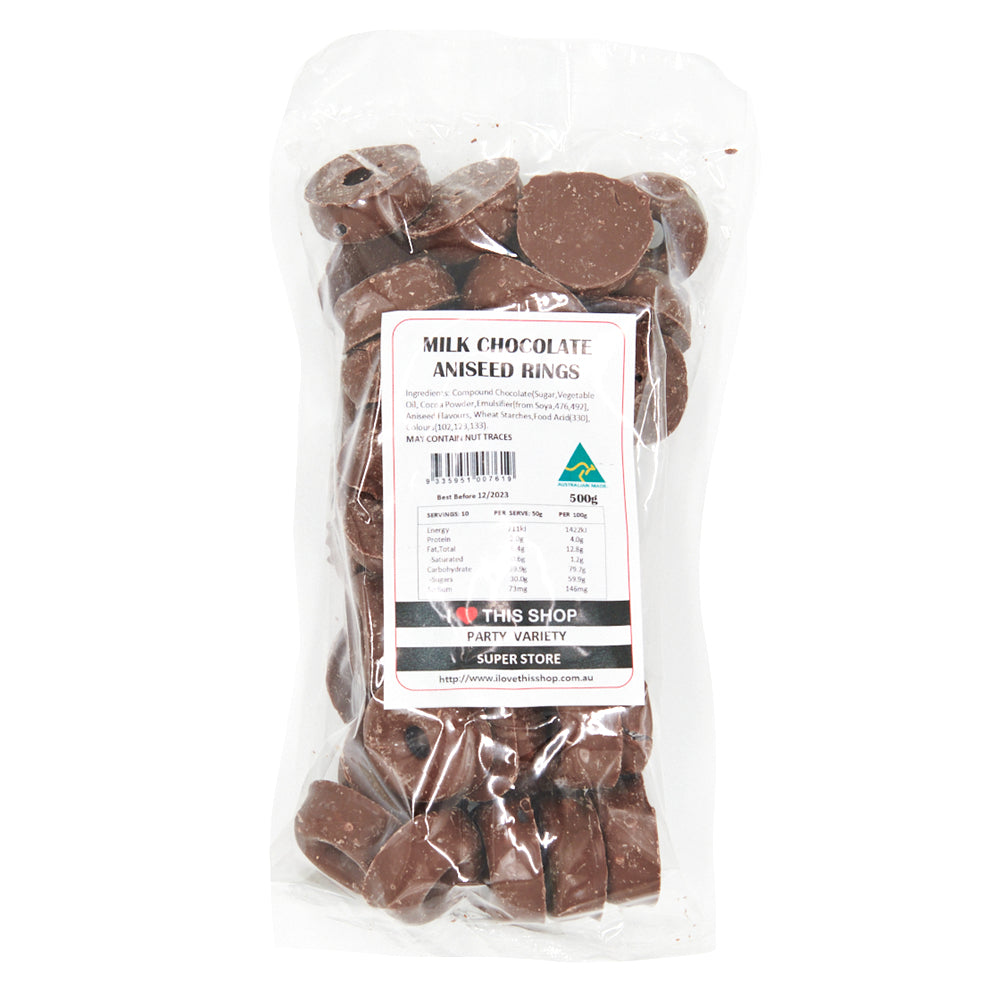 Milk Chocolate Aniseed Rings 500g