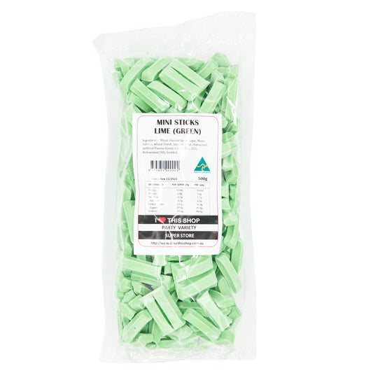 Lime Mini Fruit Sticks 500g