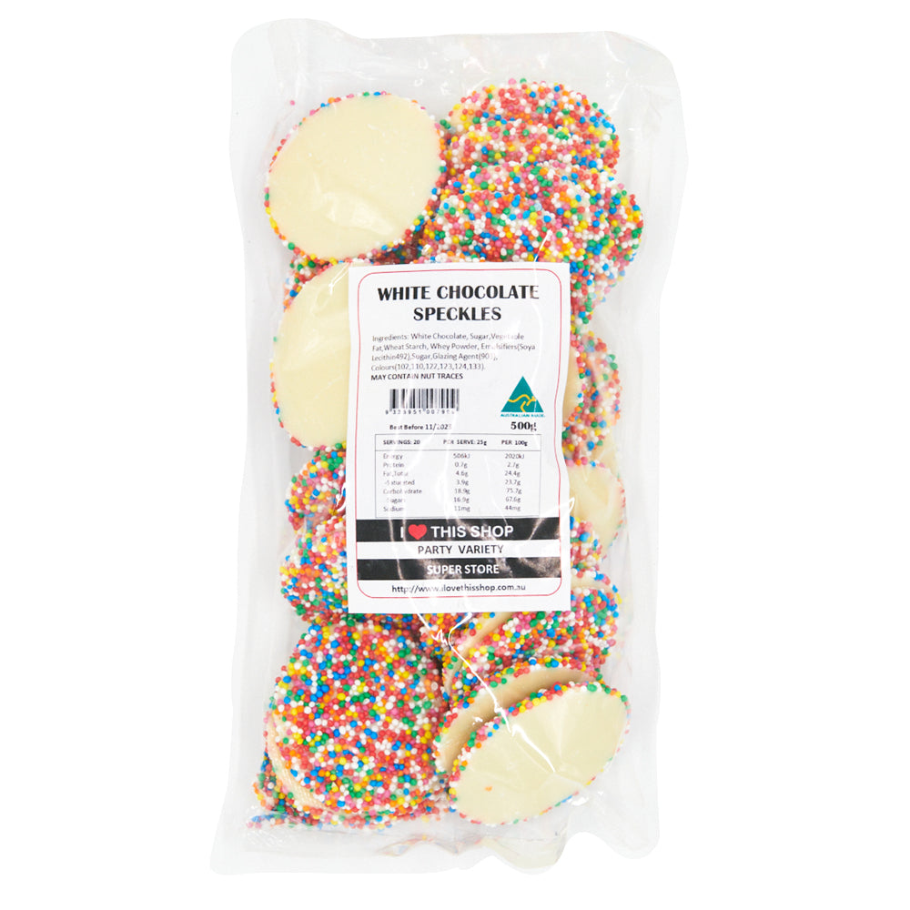 White Chocolate Speckles 500g