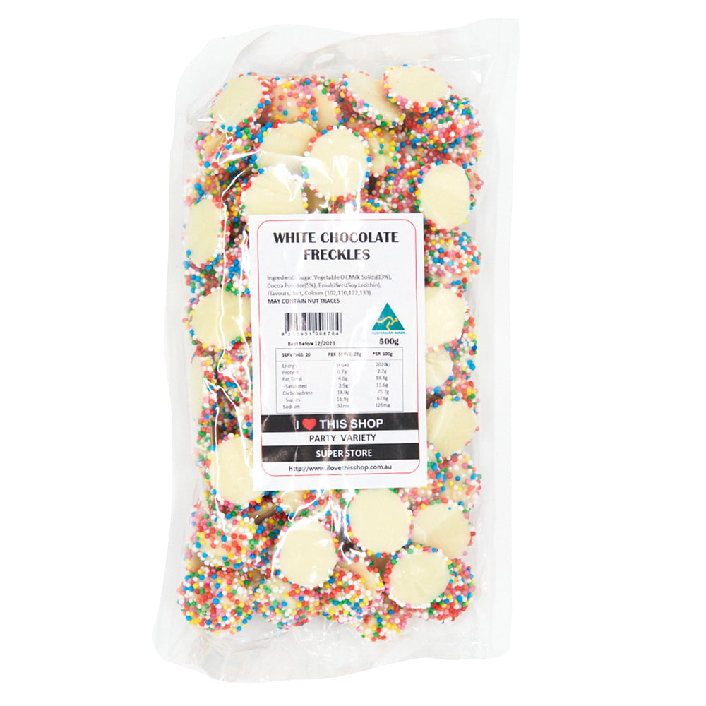 White Chocolate Freckle Jewels 500g