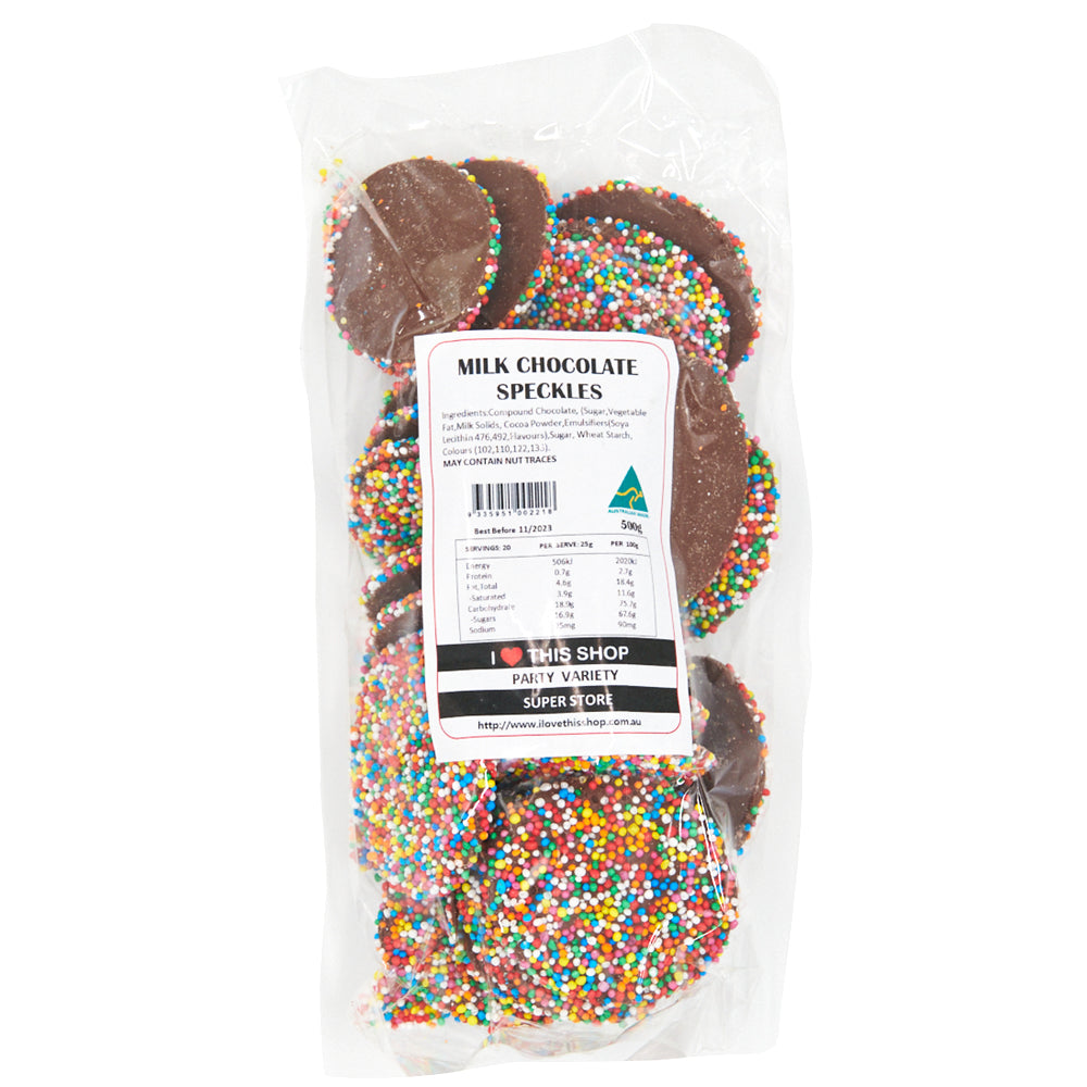 Milk Chocolate Speckles 500g