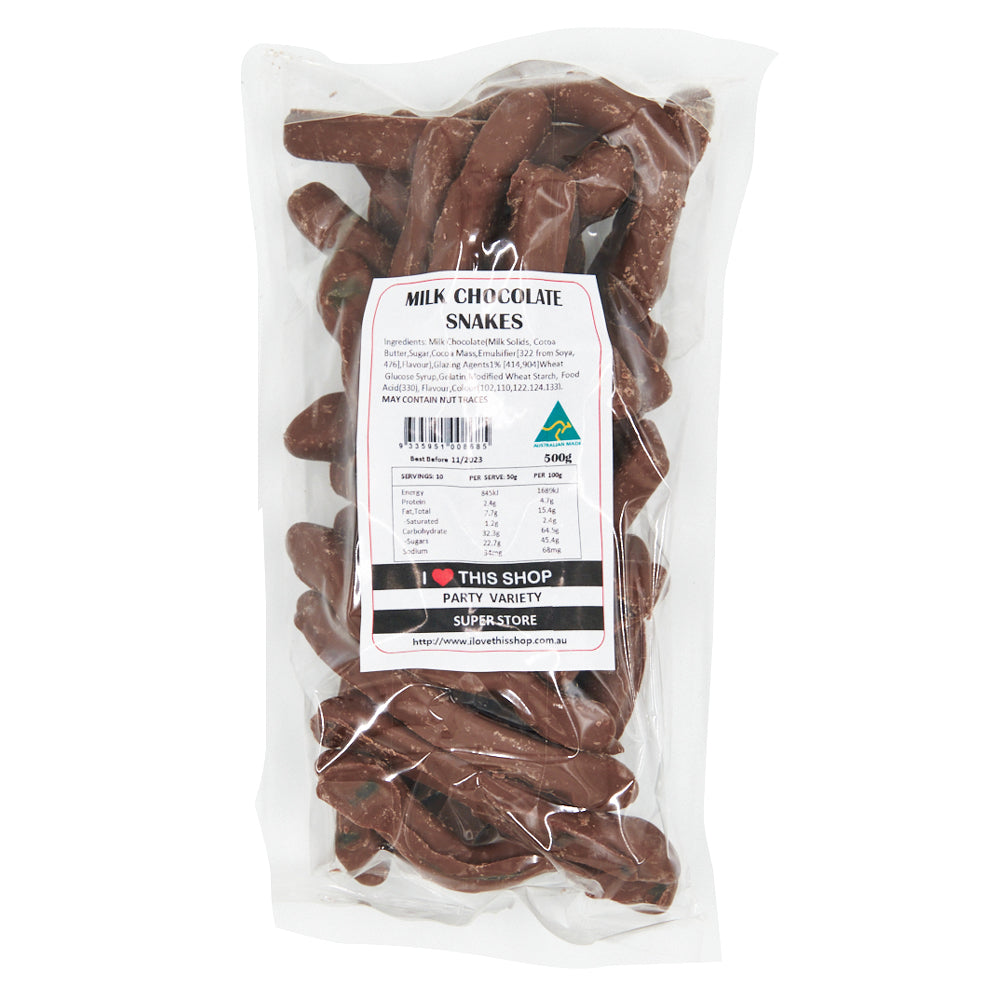 Milk Chocolate Snakes 500g