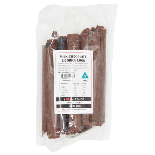 Milk Chocolate Licorice Logs 500g