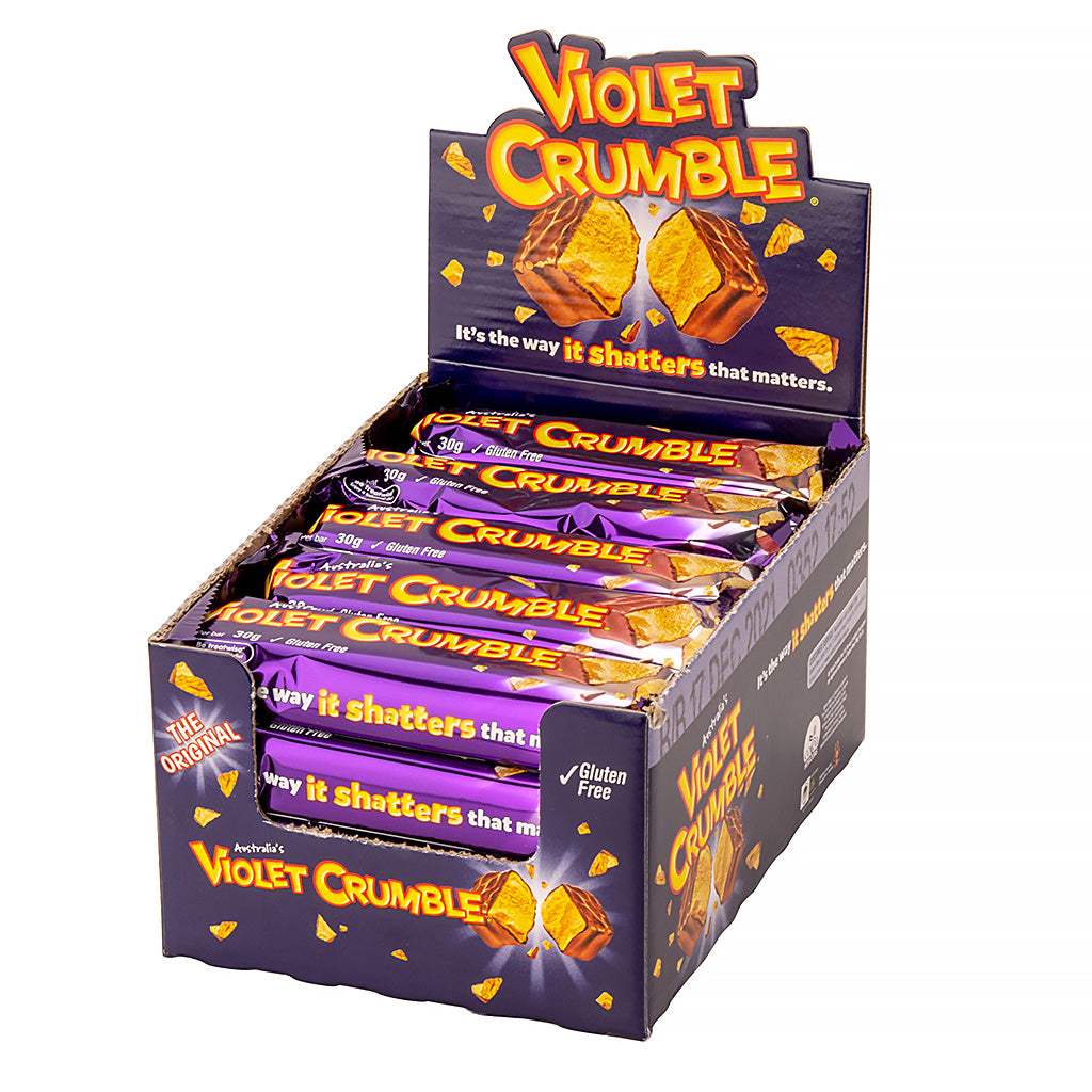 Violet Crumble Milk Choclate Honeycomb bars 30g x20