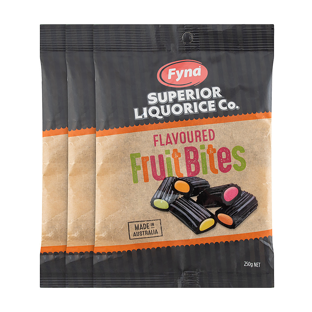 Fyna Superior Licorice - Traditonal Fruit Bites 250g x 3