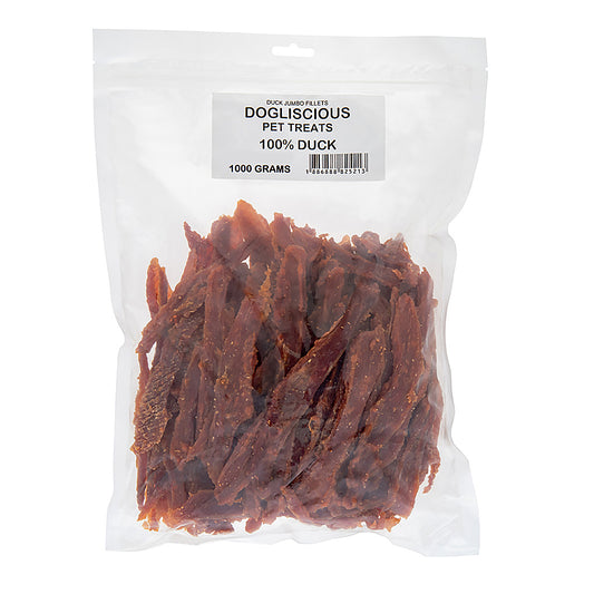 Doglisious Duck Jerky Jumbo Fillets 1kg