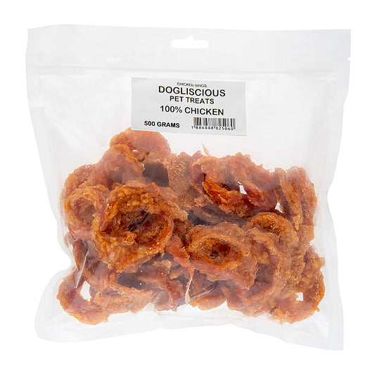 Doglisious Chicken Jerky Rings 500g