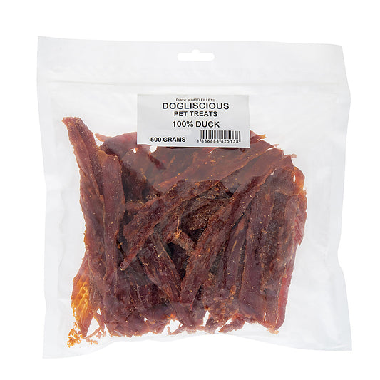 Doglisious Duck Jerky Jumbo Fillets 500g