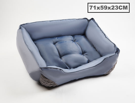 Oxford Walled Dog Bed Extra Thick  Grey Large 71x59x23cm